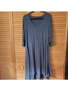 Torrid Blue Soft 3/4 Sleeve V-Neck Fit & Flare Empire Waist Hilo Dress Size 2